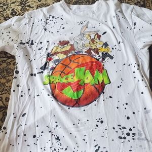 Vintage Space Jam Tee Shirt Size XL White Cotton Shirt
